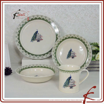 ceramic bird design circular dinner service ware